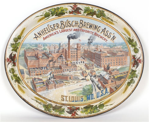 Anheuser-Busch Brewing Factory Scene Pre-prohibition Tray