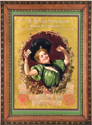 A. G. Van Nostrand Bunker Hill Breweries 1899 Calendar Litho