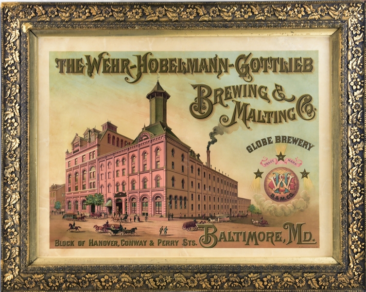 Wehr-Hobelmann-Gottlieb Brewing & Malting Globe Brewery Factory Litho