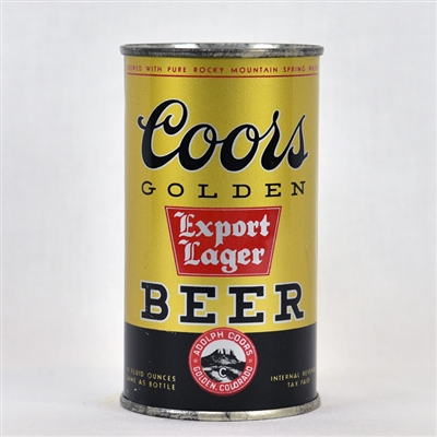 Coors Golden Export Lager Flat Top Beer Can