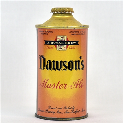 Dawson’s Master Ale Low Profile Cone Top Beer Can