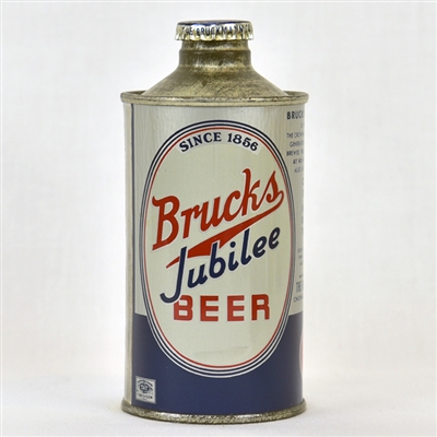 Brucks Jubilee Beer J-Spout Cone Top Can