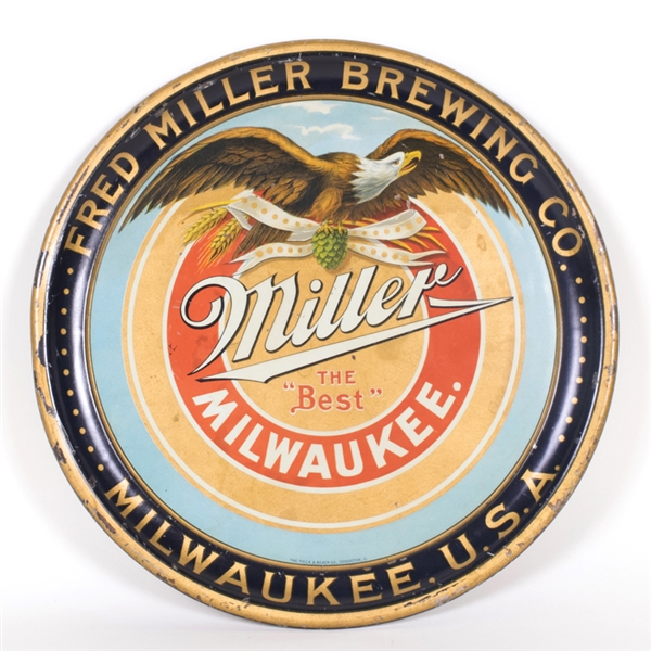 Fred Miller Eagle Milwaukee Beer Tray