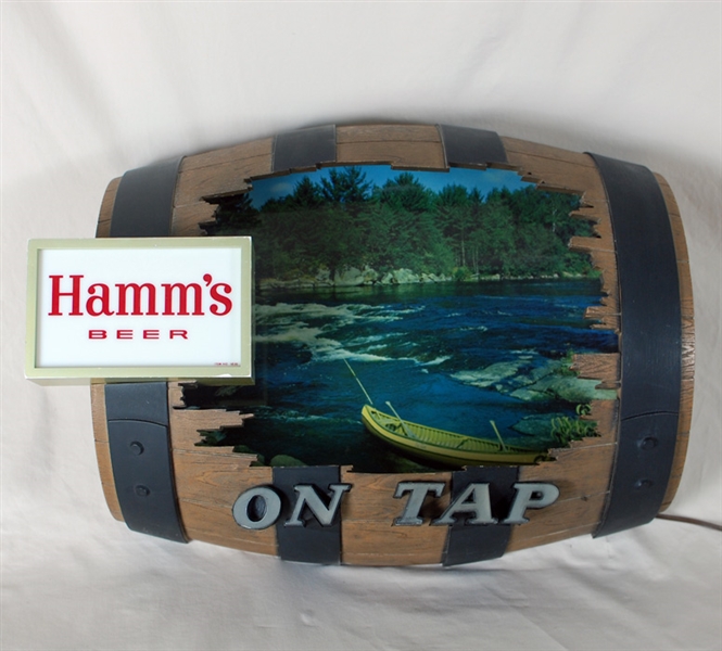 Hamms On Tap River/Canoe Scene Lighted Sign