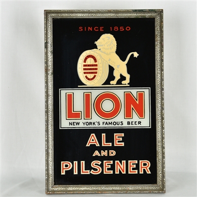 Lion Ale & Pilsener Reverse Painted Glass Lighted Sign