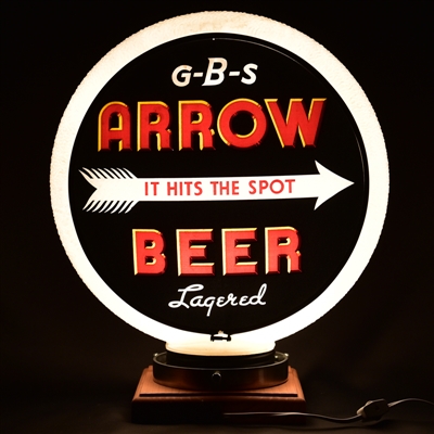 Arrow Beer Reverse Painted Glass Lighted Sign