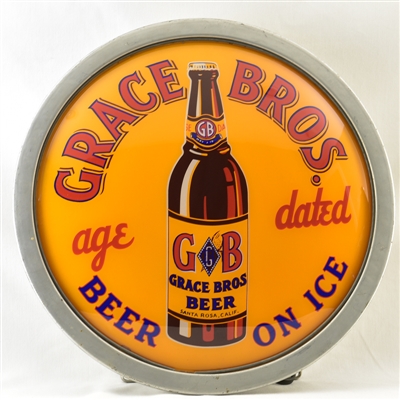 Grace Bros. Reverse Painted Glass Lighted Sign