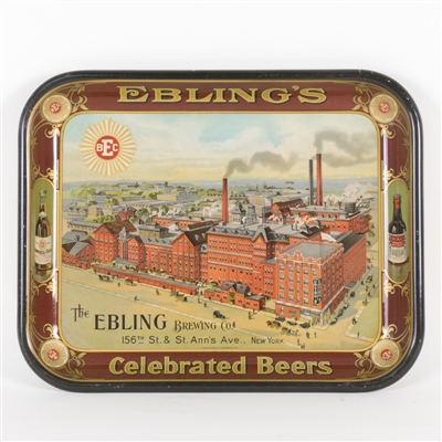 Eblings Celebrated Beer Factory Scene Tray