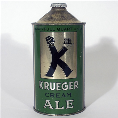 Krueger Cream Ale K-Man Quart Cone Top Can