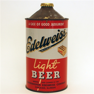 Edelweiss Light Beer Quart Cone Top Can