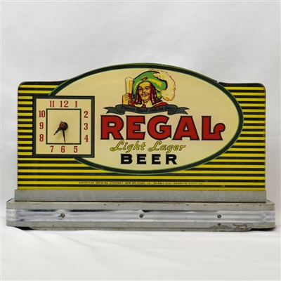 Regal Light Lager Beer Reverse Painted Glass Clock