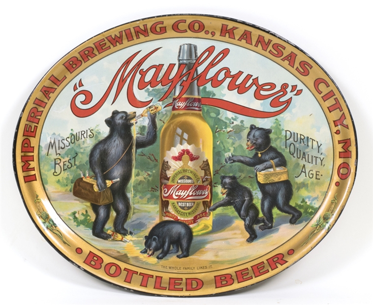 Mayflower Bottled Beer Imperial Brewing Bears Tray