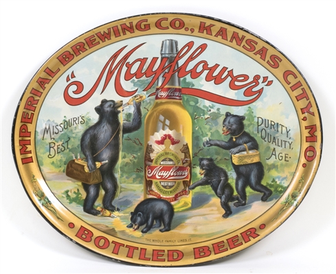 Mayflower Bottled Beer Imperial Brewing Bears Tray