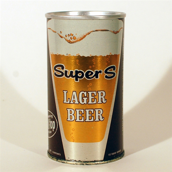 Super S Lager Beer Zip Top Beer Can