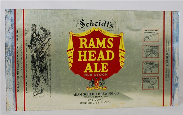 Rams Head Ale Instructional Quart Flat 217-16