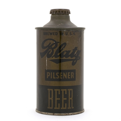 Blatz Olive Drab J-Spout Cone Top Beer Can