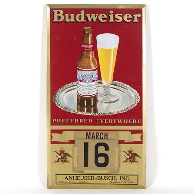 Budweiser Beer TOC Calendar Sign