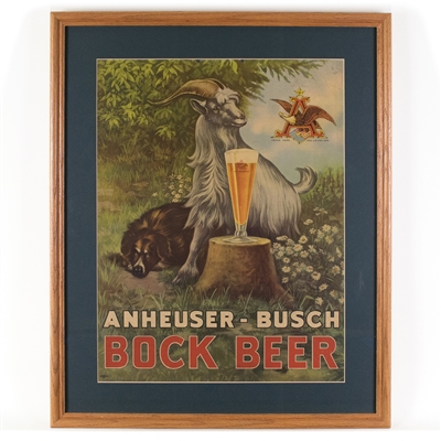 Anheuser-Busch Bock Beer Framed Lithograph