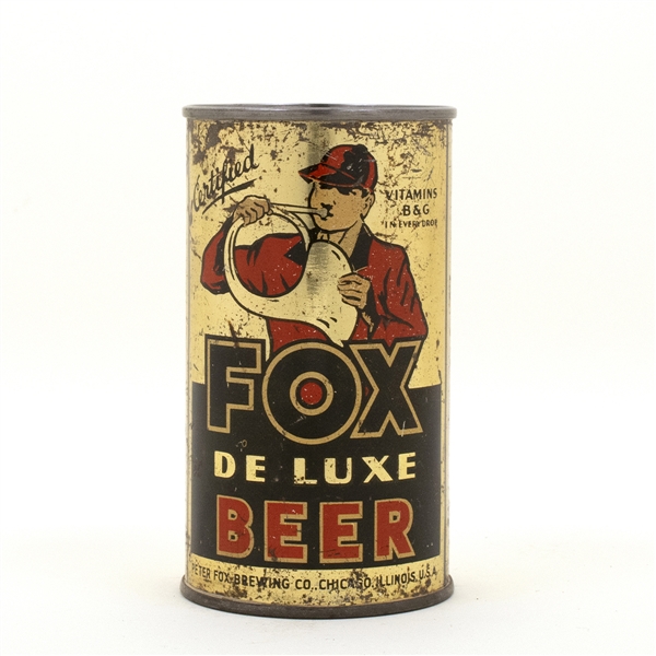 Fox DeLuxe Opening Instruction Flat Top Beer Can