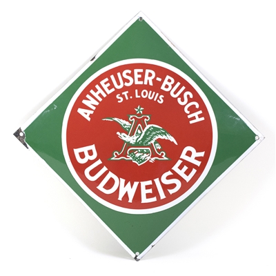 Anheuser-Busch Budweiser Diamond-Shaped Porcelain Sign