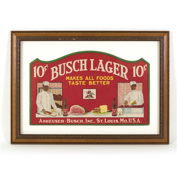 Busch Lager “Makes All Foods Taste Better” Die-Cut Sign