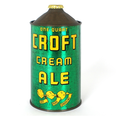 Croft Cream Ale Quart Cone Top Beer Can