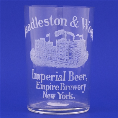 Beadleston & Wood Pre-Prohibition Etched Drinking Glass