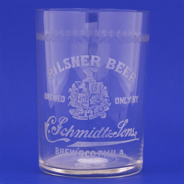 C. Schmidt & Sons Pre-Prohibition Etched Drinking Glass