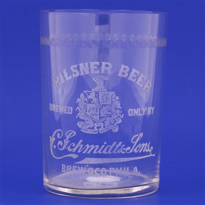 C. Schmidt & Sons Pre-Prohibition Etched Drinking Glass