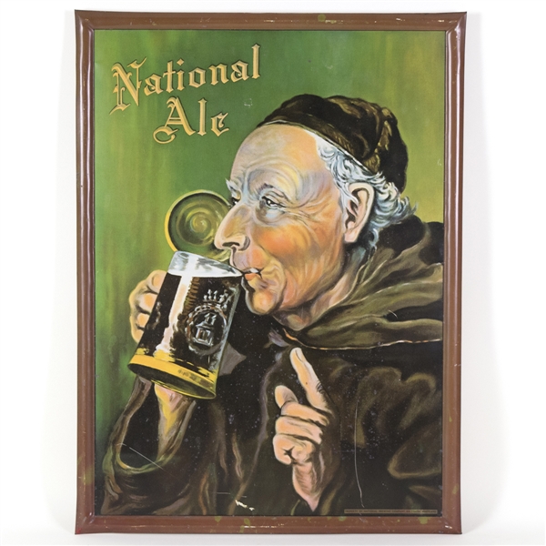 National Ale Monk-Themed Tin Sign