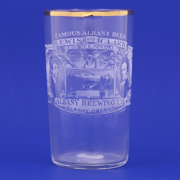 Albany Brewing Co. Lewis and Clark Cent. Pre-Prohibition Etched Glass