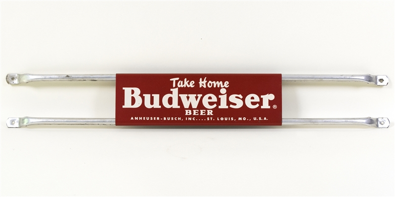 “Take Home Budweiser Beer” Metal Door Push