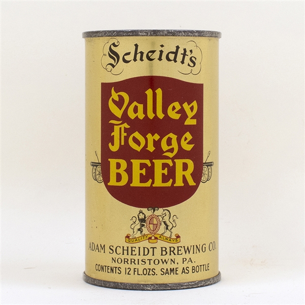 Valley Forge Beer Instructional Flat Top Can