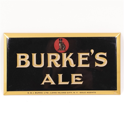 Burkes Ale Tin Over Cardboard Sign Cat