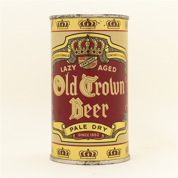 Old Crown Beer Opening Instruction Flat Top Can