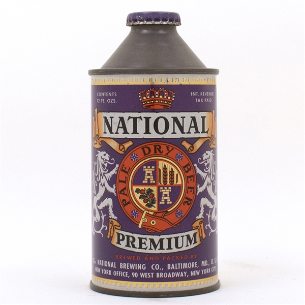 National Premium Pale Dry Beer Cone Top Can