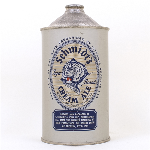 Schmidts Tiger Brand Cream Ale Quart Cone 218-18