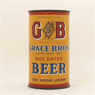 GB Grace Bros Beer Instructional Flat Top Can
