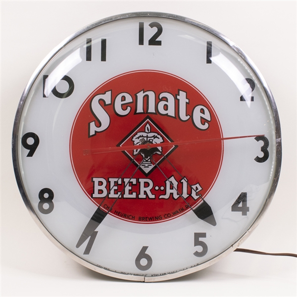 Senate Beer Ale Lighted Advertising Clock