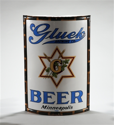 Gluek Brewing Pre-prohibition Vitrolite Corner Sign