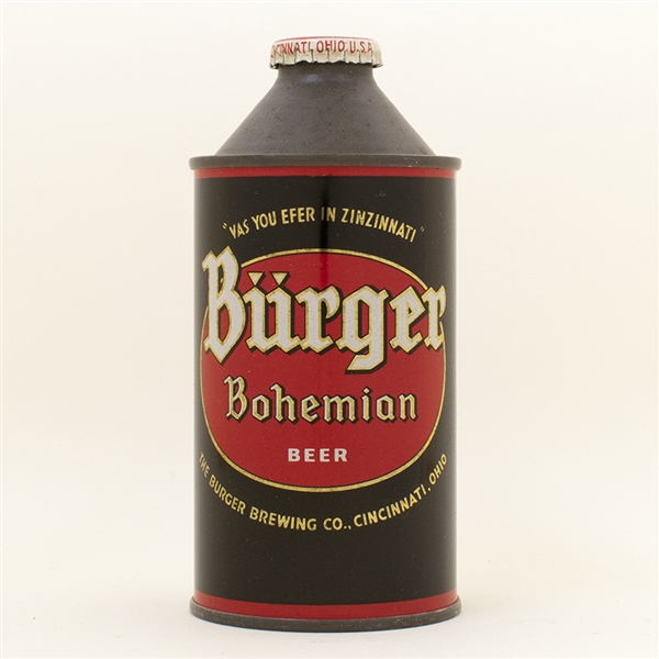 Burger Bohemian Cone Top Beer Can