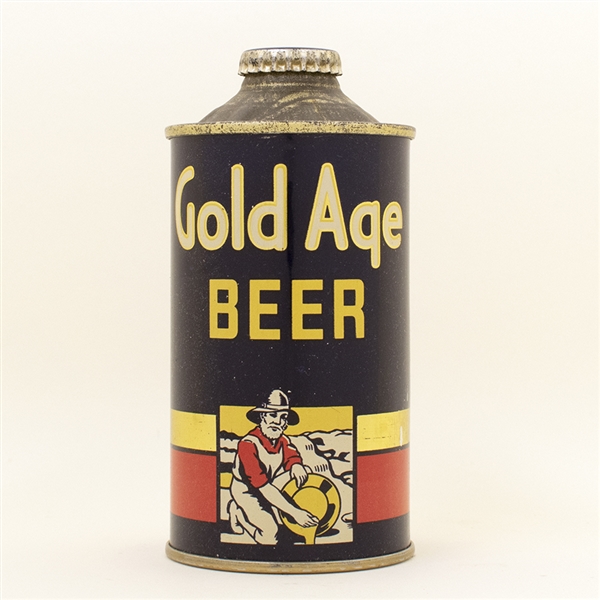 Gold Age Beer Low Profile Cone Top Can RARE