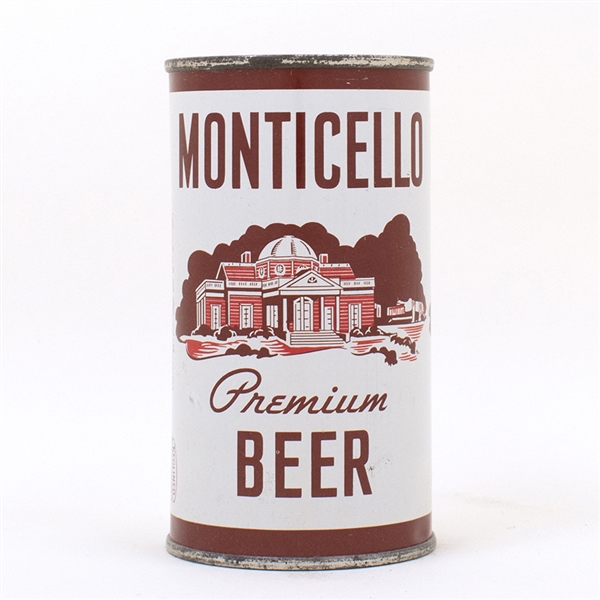 Monticello Premium Beer Flat Top Can