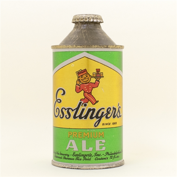 Esslinger Ale Metallic Green Cone Top Beer Can