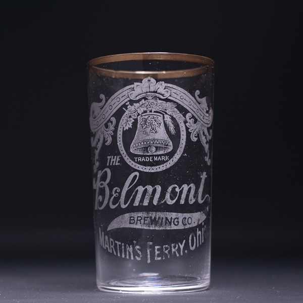 Belmont Brewing Co. Pre-Prohibition Etched Glass 