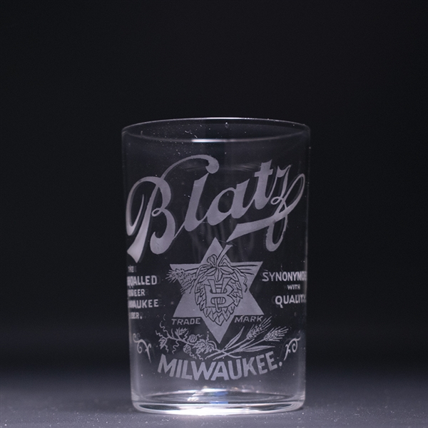 Blatz Pre-Prohibition Etched Glass 
