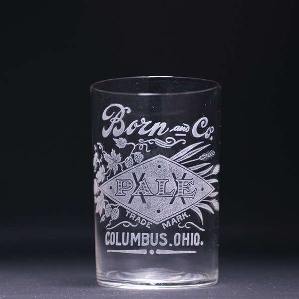 Born and Co Pale Pre-Prohibition Etched Glass 