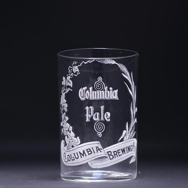 Columbia Pale Pre-Prohibition Etched Drinking Glass 