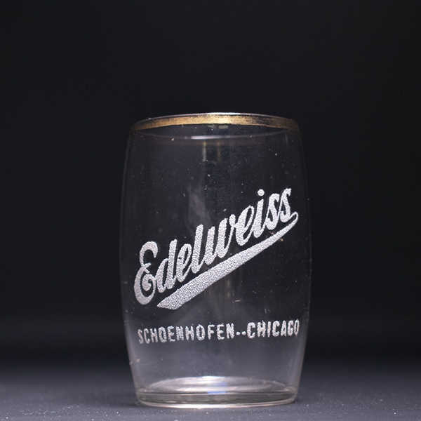 Edelweiss Pre-Prohibition Etched Drinking Glass 