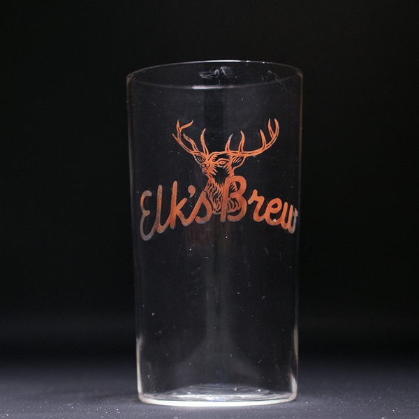 Elks Brew Pre-Prohibition Enameled Drinking Glass 
